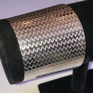 Silver Tone Huge Boho Retro Open Cuff Bracelet